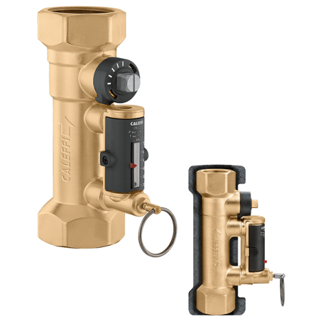 Valvola di bilanciamento con debimetro connessione G 2" F regolazione del flusso da 50-200 l/min isolamento - Caleffi 132902 132
