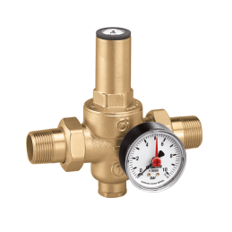 Riduttore di pressione R 1 1/4" M bocchettone cartuccia estraibile, attacco manometro 1/4"F senza manometro Caleffi 536070 53607