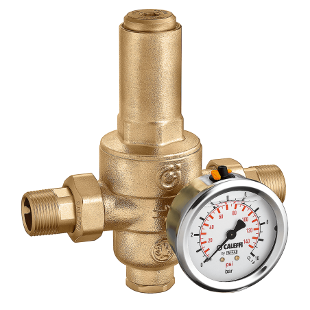 Riduttore di pressione Ø R 1 1/4" M bocchettone DN 32 con cartuccia estraibile, con manometro 0-10 bar Caleffi 536076 536076 1