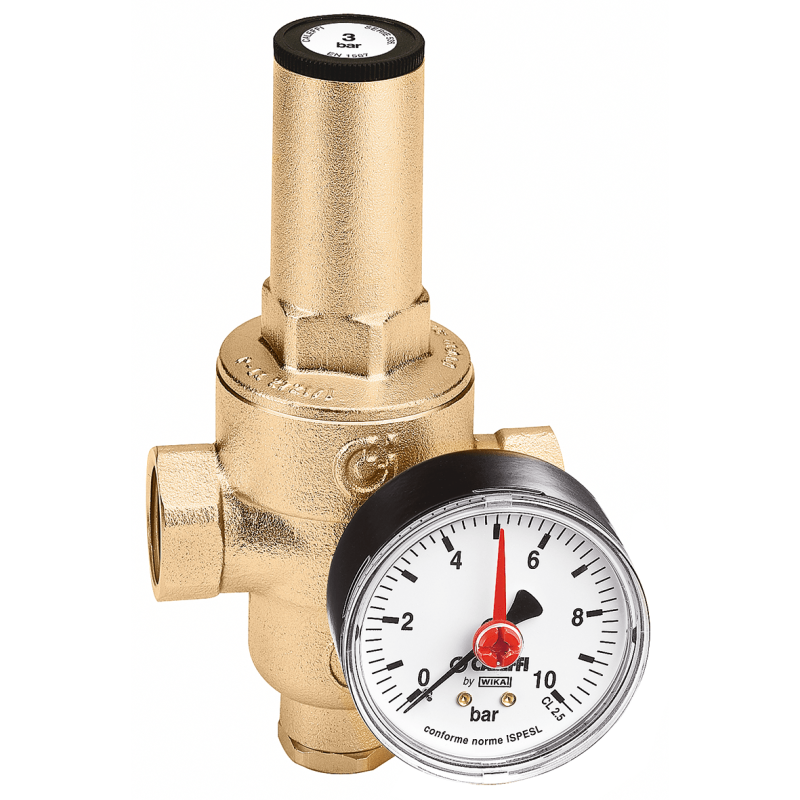 Riduttore di pressione Ø G 3/4"F bocchettone DN 20 con cartuccia estraibile, con manometro 0-25 bar Caleffi 536251 536251 1
