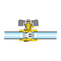 Valvola a sfera con ritegno incorporato G 3/4" F femmina - femmina, manopola a farfalla, DN 20 Caleffi 323050 323050 2