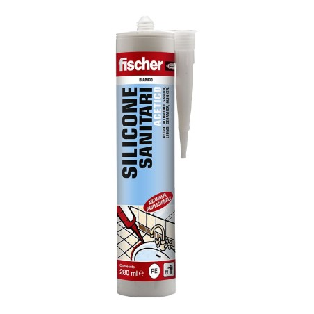 SAS 280-BI Sigillante Bianco Siliconico A Base Acetica Per L'impiego In Ambienti Sanitari Fischer 00009361 009361 1