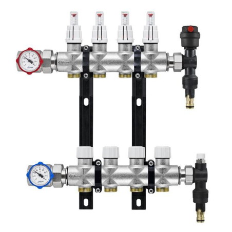Kit collettore compatto 6+6 vie ø 1" in ottone RBM 20320620 20320620 1