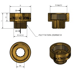 Prolunga Ridotta F-M in Ottone Giallo 1" x 3/4" - Codice 1110134 TDM BRASS 1110134 2