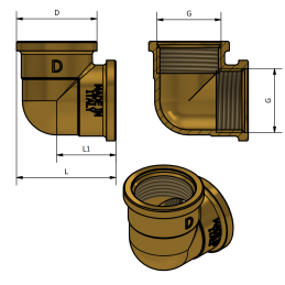 Gomito 90° F/F in Ottone Giallo 3/8" x 3/8" - Codice 20038 TDM BRASS 20038 2 Gomito 90° F/F in Ottone Giallo 3/8" x 3/8" - Codice 20038 TDM BRASS 20038 2