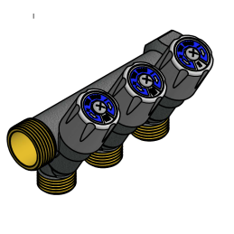 Collettore di Distribuzione 1" e 3 vie 1/2" TDM BRASS Giallo Nichelato - Codice 110501123W 110501123W 2