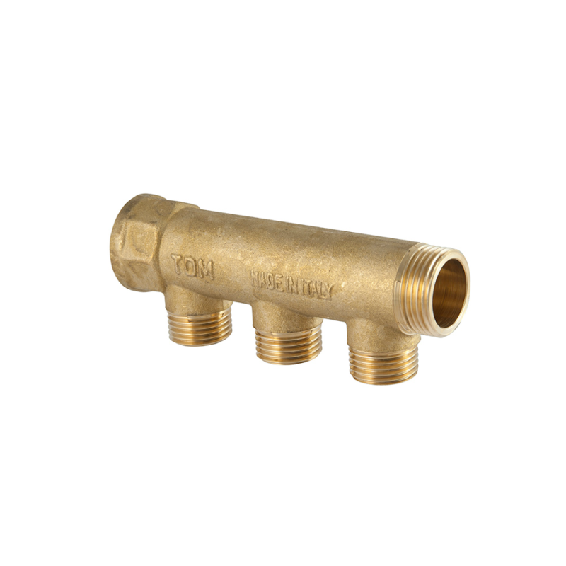 Collettore lineare 1" con 3 vie da 3/4" in Ottone giallo TDM BRASS - Codice 111001343 111001343 1