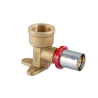 Raccordo gomito femmina con staffa a muro 1/2"-20x2 per tubi multistrato a pressare TDM BRASS - Codice 16801220 16801220 1