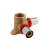 Raccordo gomito femmina doppio a staffa a muro 1/2"-16x2 per tubi multistrato a pressare TDM BRASS - Codice 16951216 16951216 1