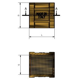 Manicotto f/f in ottone giallo 1"1/4x1"1/4 TDM BRASS - Codice 220P4 220P4 2