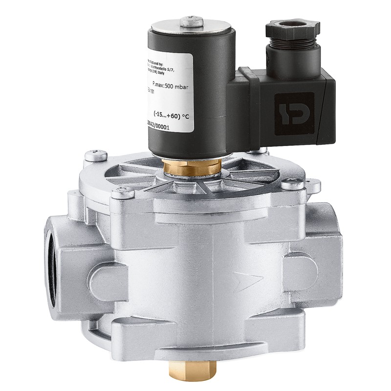 Elettrovalvola gas, normalmente chiusa, con riarmo manuale Rp 1 1/4" (EN 10226-1) F, 230 V AC - Caleffi 837007 837007 1