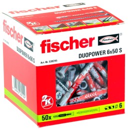 Tasselli lunghi Fischer Duopower 6x50 L con vite - Codice 538245 538245 2