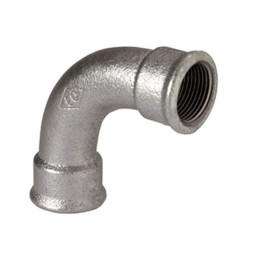 CURVA A 90 FF 2 1/2 ø 2.1/2" GHISA MALLEABILE ZINCATA 02005009 ATUSA ITALIA SPA