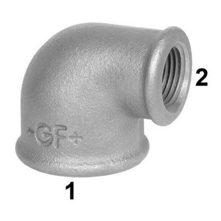 GOMITO FF 1 1/4 X 1 ø 1.1/4" x 1" GHISA MALLEABILE ZINCATA 09005065 ATUSA ITALIA SPA 09005065 1