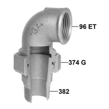 GOMITO BOCCHETTONE CONICO MF 1 ø 1" GHISA MALLEABILE ZINCATA 09805005 ATUSA ITALIA SPA 09805005 1