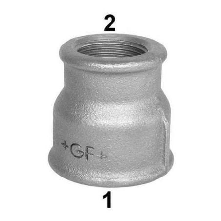 MANICOTTO RIDOTTO 1/2 X 3/8 FF ø 1/2" x 3/8" GHISA MALLEABILE ZINCATA 24005032 ATUSA ITALIA SPA 24005032 1