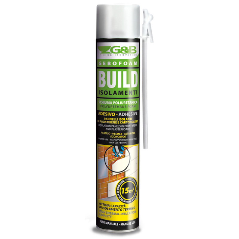 Adesivo Poliuretanico GEBOFOAM BUILD ISOLAMENTI CS17 825ml Manuale - G & B FISSAGGI SRL CS17 1