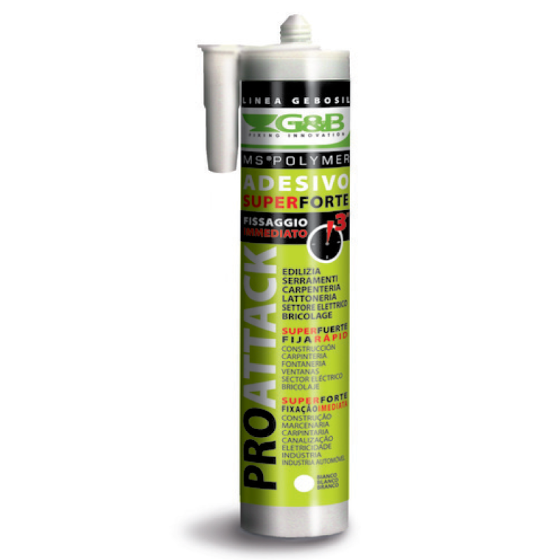 Adesivo ad Alta Presa PRO ATTACK ADM02 310ml Bianco - G & B FISSAGGI SRL ADM02 1