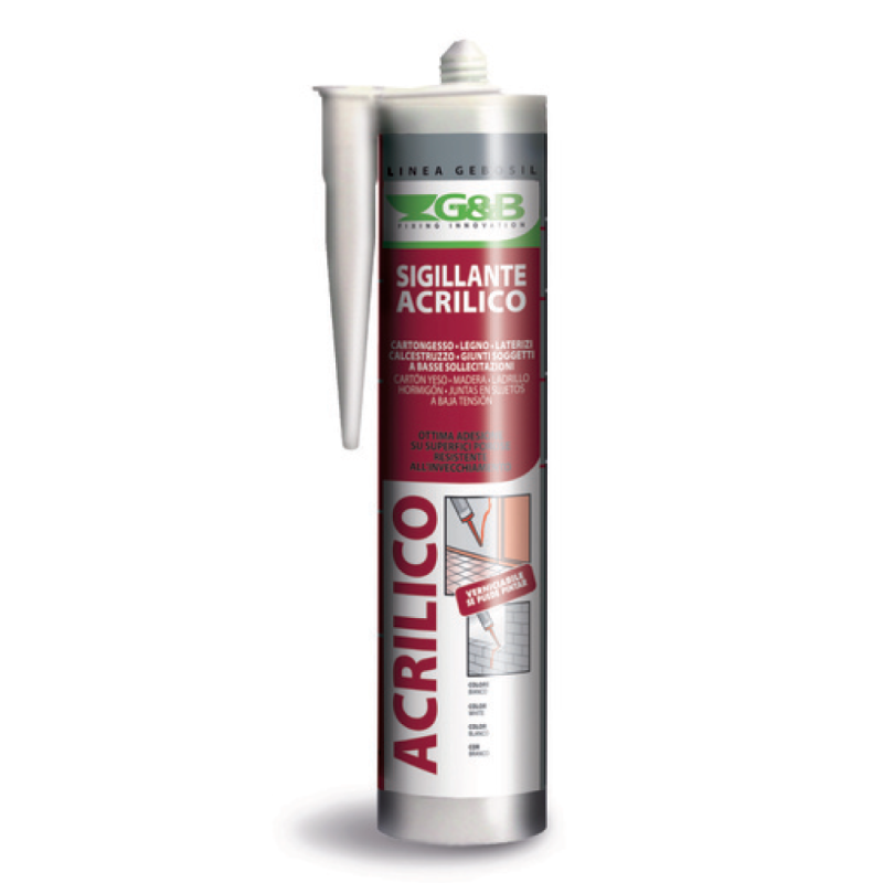 Sigillante Acrilico Professionale Gebosil SAC SILAC01 310ml Bianco RAL 9010 - G & B FISSAGGI SRL SILAC01 1