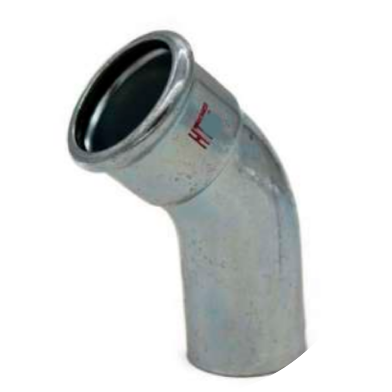 Curva 45° MF HTfire Ø 54 mm Pressfitting - Raccordo in Acciaio Galvanizzato HITHERM HTG002054000 HTG002054000 1