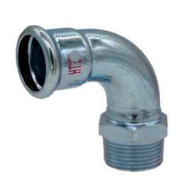 Curva 90° FM FILETTO HTfire Ø 42 1 1/2" mm Pressfitting - Raccordo in Acciaio Galvanizzato HITHERM HTG007042112 HTG007042112 1