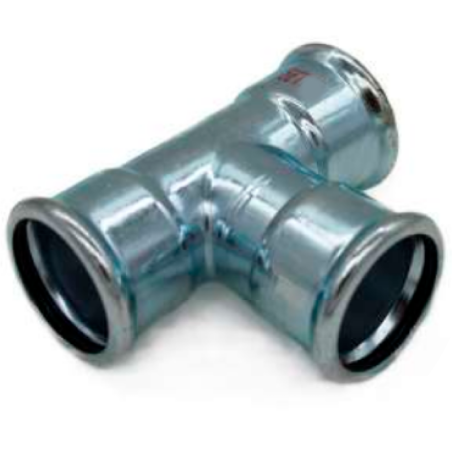 Tee Ø 18x18x18 mm HTfire Pressfitting - Raccordo in Acciaio Galvanizzato HITHERM HTG008018000 HTG008018000 1
