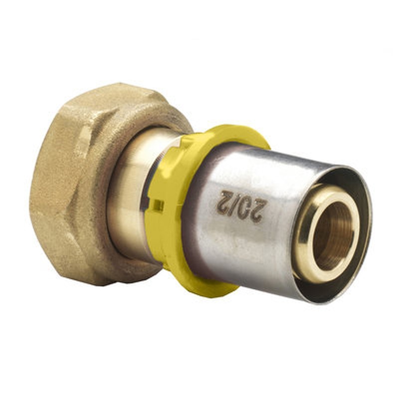 Raccordo diritto con dado girevole a tenuta piana 3/4“ F x 20/2 510078MPGAS Ivar