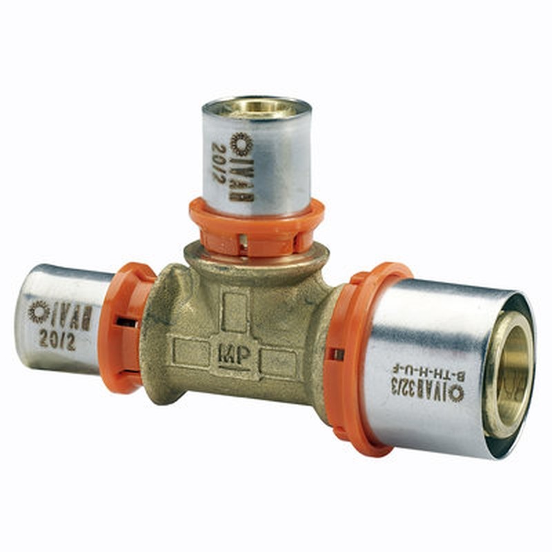 Raccordo a T con attacco centrale e laterale ridotti 20/2 x 20/2 x 26/3 512012MP Ivar