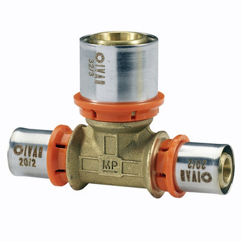 Raccordo a T con attacchi laterali ridotti 26/3 x 32/3 x 26/3 512019MP Ivar
