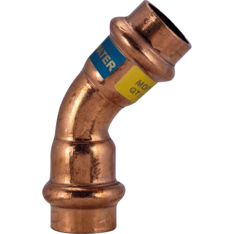 UNICO RKP041V CURVA 45° FEMMINA FEMMINA ø28 RAME RKP041V EFFEBI