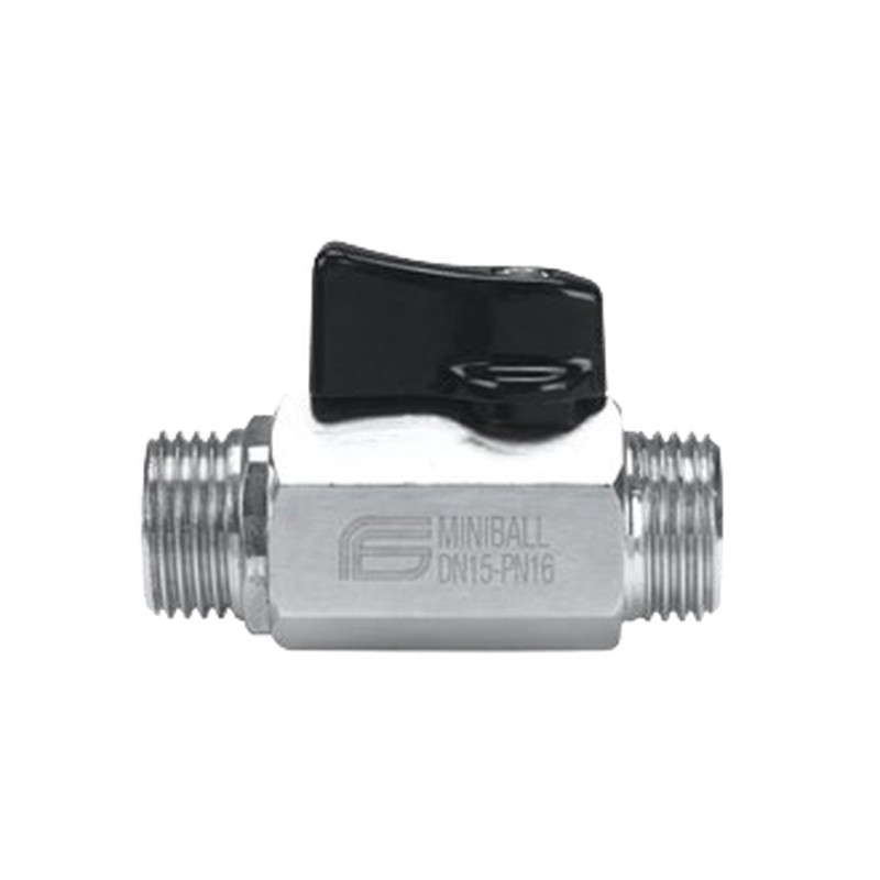 MINI-AL 1508 VALVOLA SFERA ø1/2" MASCHIO/MASCHIO CON LEVETTA NERA 1508 EFFEBI