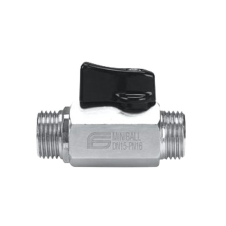 MINI-AL 1508 VALVOLA SFERA ø1/2" MASCHIO/MASCHIO CON LEVETTA NERA 1508 EFFEBI