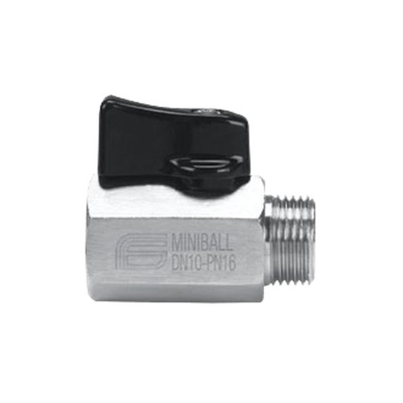 MINI-AL 1507 VALVOLA SFERA ø3/8" MASCHIO/FEMMINA CON LEVETTA NERA 1507 EFFEBI