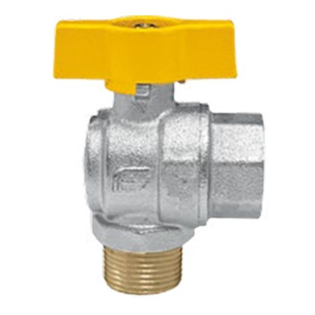 1074 VALVOLA SFERA SQUADRA ø1/2" FEMMINA/MASCHIO CON FARFALLA GIALLO 1074 EFFEBI