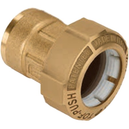 TOF/F RACCORDO DIRITTO FEMMINA OTTONE ø40x1.1/4" FEMMINA PER POLIETILENE TOF/F EFFEBI