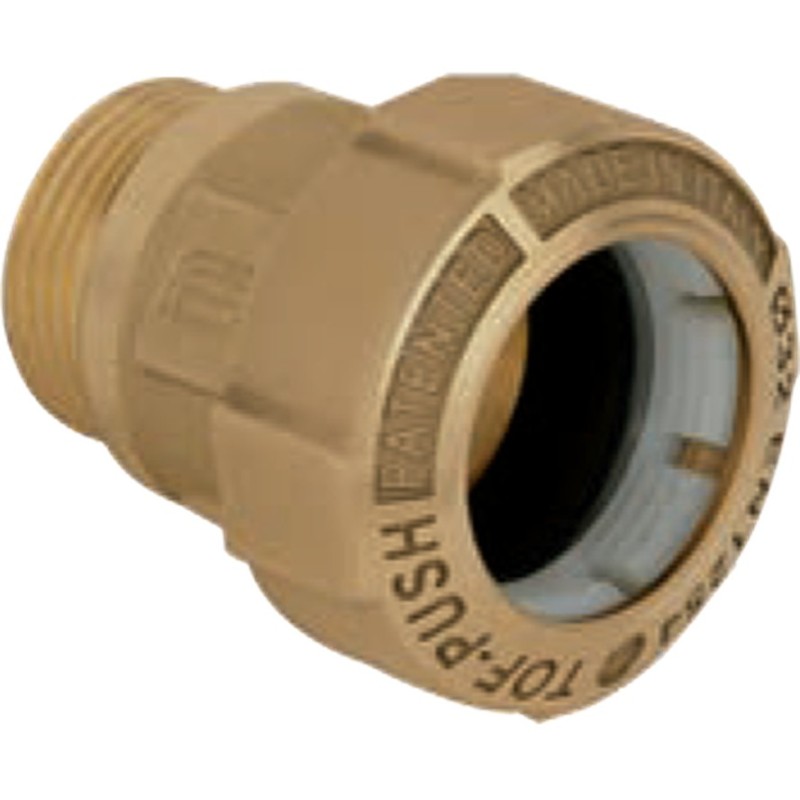 TOF/M RACCORDO DIRITTO MASCHIO OTTONE ø20x1/2" MASCHIO PER POLIETILENE TOF/M EFFEBI