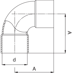 Gomito 90° femmina. 18x28,5 FRABO RR5090018018000