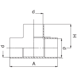 Raccordo a T femmina. 16x37x20 FRABO RR5130016016016