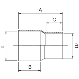 Manicotto di riduzione femmina. 24x16 x 12x10,6x8,6 FRABO RR5240016012000