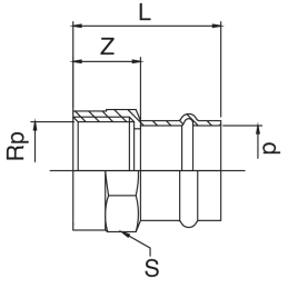 Manicotto femmina filettato femmina 5x46x22 x 3/4"x32 FRABO RS8270A34022000