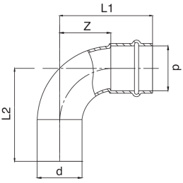 Curva 90° maschio-femmina 22x51x52x27 FRABO RS9001022022000