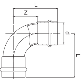 Curva 90° femmina 28x34x59 FRABO RS9002028028000