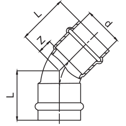 Curva 45° femmina 28x13x38 FRABO RS9041028028000