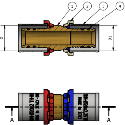 Raccordo Dritto Doppio per Cambio Spessore Tubo 20x2-20x2,25 - Codice 164120250 TDM BRASS 164120250 2