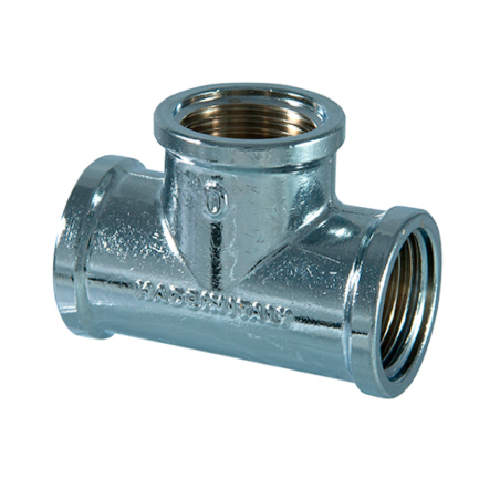 Tee Femmina in Ottone Cromato 1/2" x 1/2" x 1/2" - Codice 205C12 TDM BRASS 205C12 1