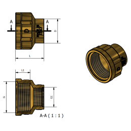 Manicotto Ridotto F/F in Ottone Giallo 2" x 1"1/2 - Codice 21502P2 TDM BRASS 21502P2 2