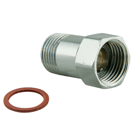 Codolo con Dado Girevole M/F Cromato 1/2" x 1/2" - Codice 231C12 TDM BRASS 231C12 1