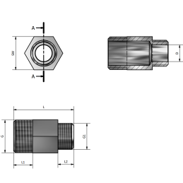 Nipplo Prolungato M/M Cromato 1/2" x 3/8" - Codice 3721238 TDM BRASS 3721238 2