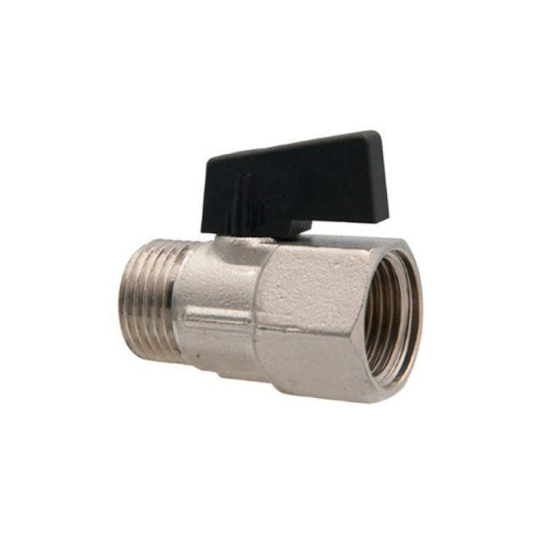 Mini valvola a sfera M/F stampata 1/2"x1/2" Ottone Nichelato TDM BRASS - Codice 525M12 525M12 1