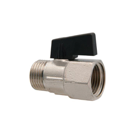 Mini valvola a sfera M/F stampata 1/2"x1/2" Ottone Nichelato TDM BRASS - Codice 525M12 525M12 1